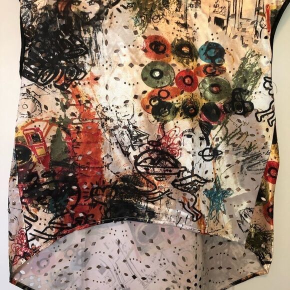 Alberto Makali Abstract Laser Cut Blouse Medium - Picture 4 of 10